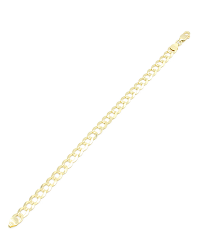 14K Yellow Gold Solid Cuban Curb Bracelet (8.0" inches 7.0MM)