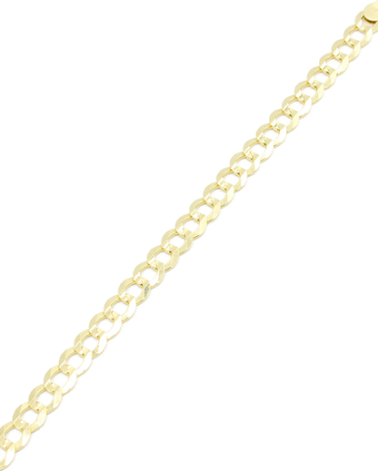 14K Yellow Gold Solid Cuban Curb Bracelet (8.0" inches 7.0MM)