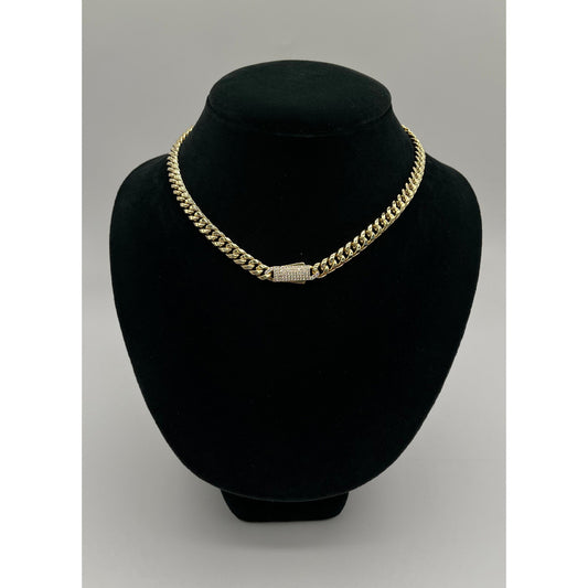 14k Hollow Cuban Choker for Women (16" inches 7MM)