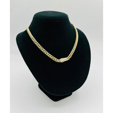 14k Hollow Cuban Choker for Women(18" inches 7.0MM)