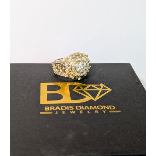 14k Cz Men Round Ring