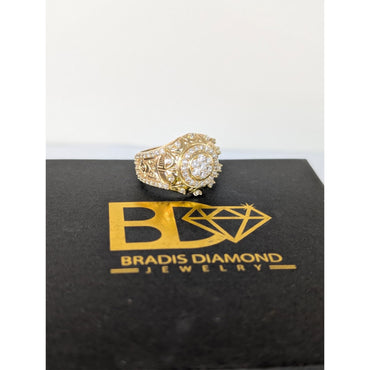 14k Cz Men Round Ring