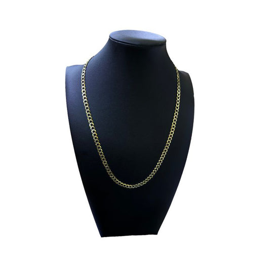 14K Yellow Gold Solid Curb Chain (22" inches 5.6MM)