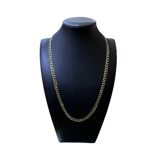 14K Yellow Gold Solid Curb Chain (24" inches 7.0MM)