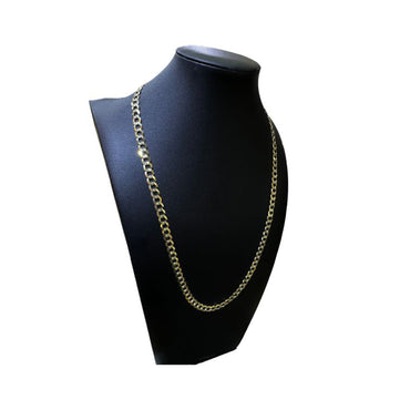 14K Yellow Gold 2 Toned Solid Curb Chain (24" inches 7.0MM)