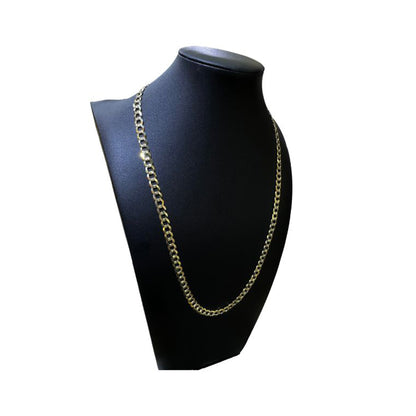 14K Yellow Gold 2 Toned Solid Curb Chain (24" inches 7.0MM)