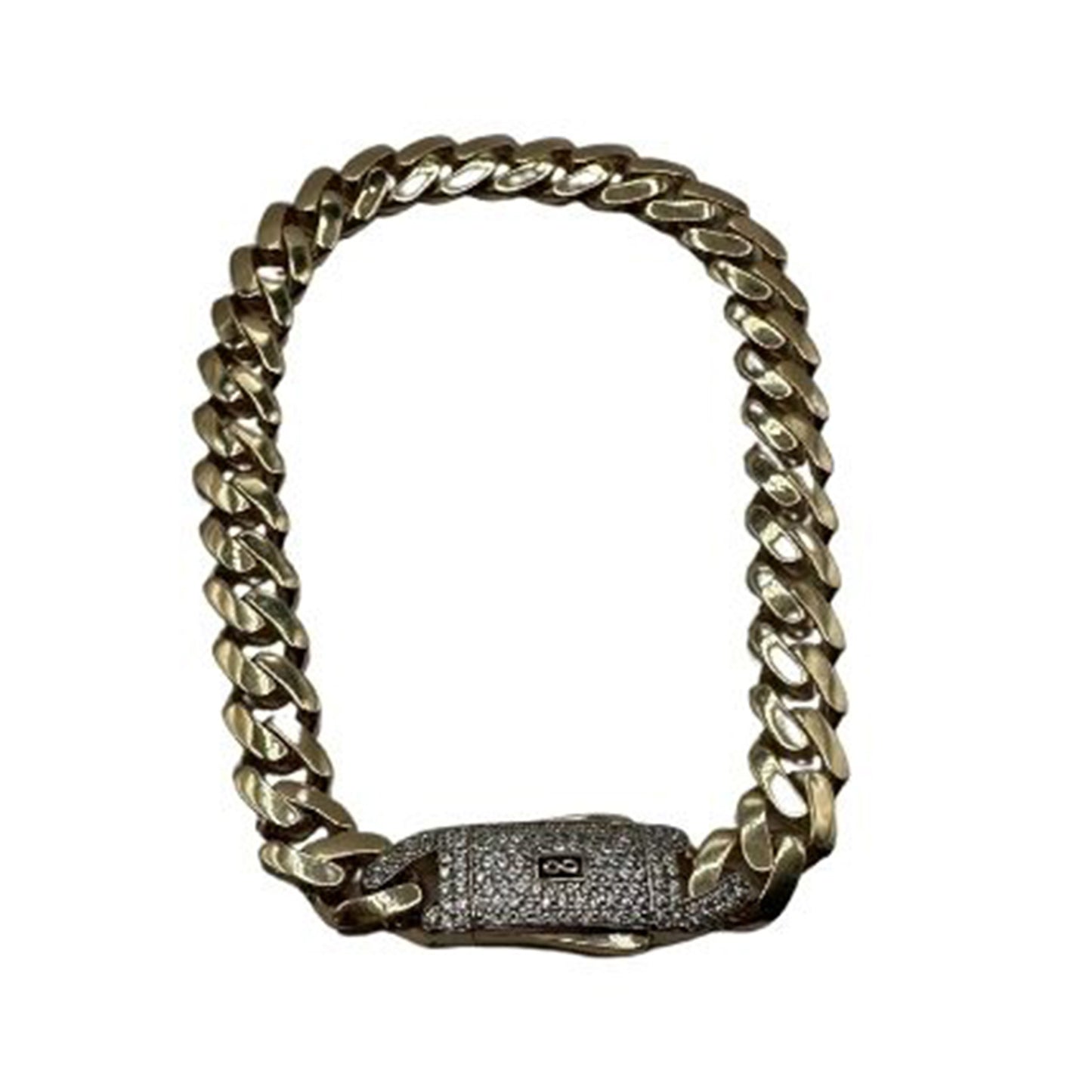 14K Yellow Gold Hollow Cuban MONACI Bracelet (8.0" inches 8.0MM)
