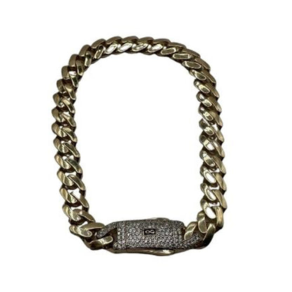 14K Yellow Gold Hollow Cuban MONACI Bracelet (8.0" inches 8.0MM)