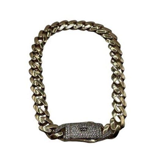 14K Yellow Gold Hollow Cuban MONACI Bracelet (8.0" inches 8.0MM)