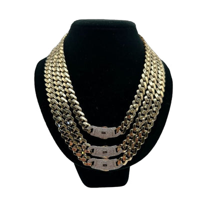 14K Yellow Gold Hollow Cuban MONACI Chain (22" inches 11.0MM)