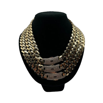 14K Yellow Gold Hollow Cuban MONACI Chain (22" inches 15.0MM)