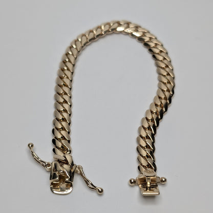 14k Solid Miami Cuban Bracelet (8.2mm 8inches)