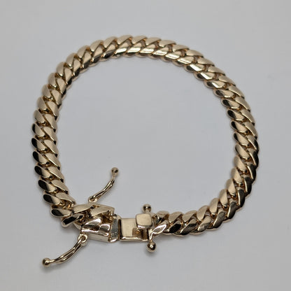 14k Solid Miami Cuban Bracelet (8.2mm 8inches)