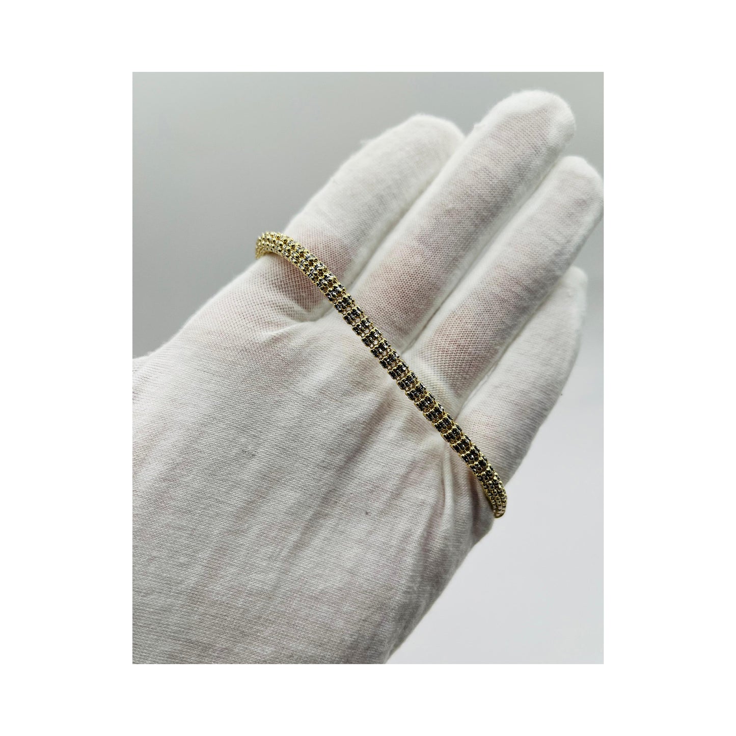 14K Yellow Gold Moon Ice Bracelet (8.5" inches 4.3MM)